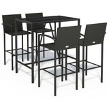 Set Bar da Giardino 5 pz Nero in Polyrattan