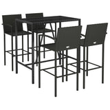 Set Bar da Giardino 5 pz Nero in Polyrattan