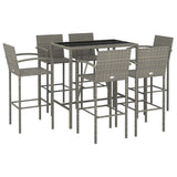 Set da Bar da Giardino 7 pz Grigio in Polyrattan