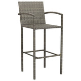 Set da Bar da Giardino 7 pz Grigio in Polyrattan