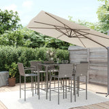 Set da Bar da Giardino 7 pz Grigio in Polyrattan