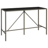 Set da Bar da Giardino 11 pz Grigio in Polyrattan