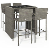 Set da Bar da Giardino 5 pz Grigio in Polyrattan