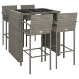 Set da Bar da Giardino 5 pz Grigio in Polyrattan