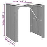 Set da Bar da Giardino 5 pz Grigio in Polyrattan