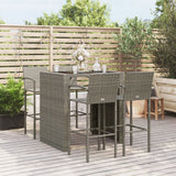 Set da Bar da Giardino 5 pz Grigio in Polyrattan