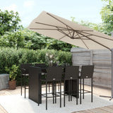 Set da Bar da Giardino 7 pz Nero in Polyrattan