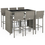 Set da Bar da Giardino 7 pz Grigio in Polyrattan