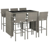 Set da Bar da Giardino 7 pz Grigio in Polyrattan