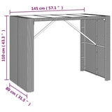 Set da Bar da Giardino 7 pz Grigio in Polyrattan