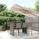 Set da Bar da Giardino 7 pz Grigio in Polyrattan