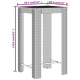 Set Bar Giardino 3 pz Nero Polyrattan e Legno Massello Acacia