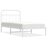 Giroletto con Testiera Metallo Bianco 100x190 cm