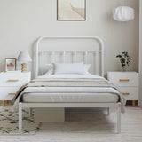 Giroletto con Testiera Metallo Bianco 100x190 cm