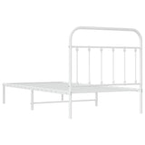 Giroletto con Testiera Metallo Bianco 100x190 cm