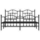 Giroletto senza Materaso con Pediera in Metallo Nero 160x200 cm