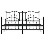 Giroletto senza Materaso con Pediera in Metallo Nero 180x200 cm