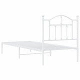 Giroletto con Testiera Metallo Bianco 90x200 cm