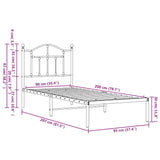 Giroletto con Testiera Metallo Bianco 90x200 cm