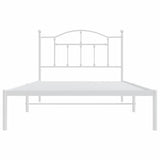 Giroletto con Testiera Metallo Bianco 100x200 cm