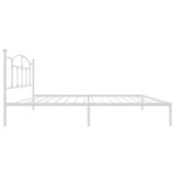 Giroletto con Testiera Metallo Bianco 100x200 cm
