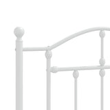 Giroletto con Testiera Metallo Bianco 100x200 cm