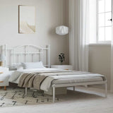 Giroletto con Testiera Metallo Bianco 100x200 cm