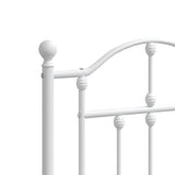 Giroletto con Testiera e Pediera Metallo Bianco 120x190 cm