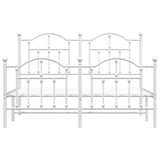 Giroletto con Testiera e Pediera Metallo Bianco 140x190 cm