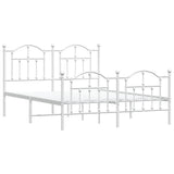 Giroletto con Testiera e Pediera Metallo Bianco 140x200 cm