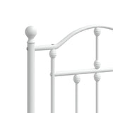 Giroletto con Testiera e Pediera Metallo Bianco 140x200 cm