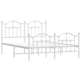 Giroletto con Testiera e Pediera Metallo Bianco 150x200 cm