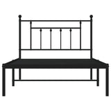 Giroletto con Testiera in Metallo Nero 107x203 cm
