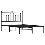 Giroletto con Testiera in Metallo Nero 120x190 cm