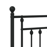 Giroletto con Testiera in Metallo Nero 120x190 cm