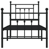 Giroletto con Testiera e Pediera Metallo Nero 75x190 cm