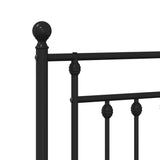 Giroletto con Testiera e Pediera Metallo Nero 75x190 cm