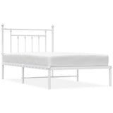 Giroletto con Testiera Metallo Bianco 100x190 cm