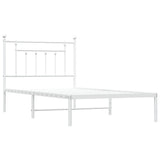 Giroletto con Testiera Metallo Bianco 100x190 cm