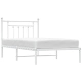Giroletto con Testiera Metallo Bianco 100x190 cm