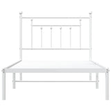 Giroletto con Testiera Metallo Bianco 100x190 cm