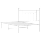 Giroletto con Testiera Metallo Bianco 100x190 cm