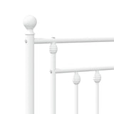 Giroletto con Testiera Metallo Bianco 100x190 cm