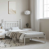 Giroletto con Testiera Metallo Bianco 100x190 cm