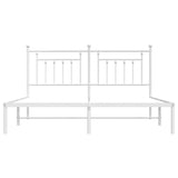 Giroletto con Testiera Metallo Bianco 183x213 cm