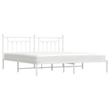 Giroletto con Testiera Metallo Bianco 193x203 cm