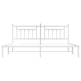 Giroletto con Testiera Metallo Bianco 193x203 cm