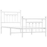 Giroletto con Testiera e Pediera Metallo Bianco 90x190 cm