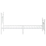 Giroletto con Testiera e Pediera Metallo Bianco 90x190 cm