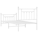 Giroletto con Testiera e Pediera Metallo Bianco 90x190 cm